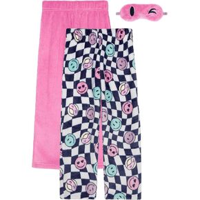 Saint Eve Kids Girls Fuzzy Pajama Pants, 2 Piece PJ Pant Set and Sleep Mask
