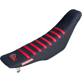 Multi Grip Seat Cover - Compatible Fit for 2004-2009 Hond@ CRF 250 250R Black/Red Ribs
