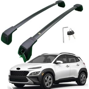 Loading 165lbs Upgraded Cargo Racks for Hyundai Kona 2018-2023 Roof Rack Cross Bars Rail Luggage Carrier Lockable