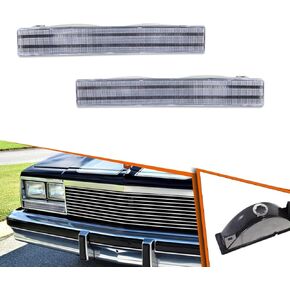 ADIIL For 1982-1987 Chevrolet El Camino Malibu Caballero Clear Lens Front Bumper Parking Signal Light Housings Kit