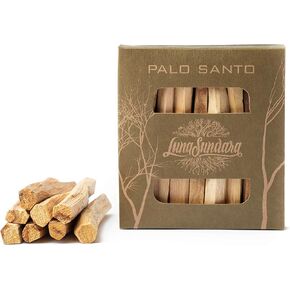 Luna Sundara Organic Wild Harvested Palo Santo Smudging Sticks from Ecuador Select High Resin Natural Incense Sticks Sustainable Packaging 8 Aromatic Sticks for Peace and Tranquility