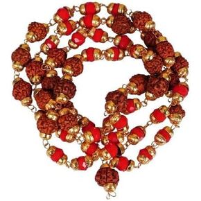 Rudraksh Pearl Mala/Natural Rudraksha and Pearl Mala with Gold Metal Capping/Rudraksha Pearl Rosary/Rudraksh Moti Mala in Saudi Arabia