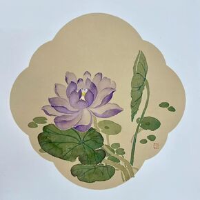 Hmayart KZ188 Pre-Mounted Chinese Sized Shikishi for Fine Brushwork Gongbi Painting 10 Sheets (Square 33 cm, 13") (3)