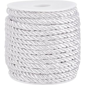 PH PandaHall 21 Yards 8mm Window Crafts Rope Gold Handmade Cording Trim Decorative Cord Graduation Honor Cords Handfasting Braided Cord for Wedding Lampshade Clothing