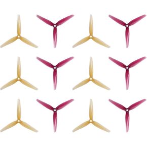 16pcs Fpv Drone Props Propeller: HQProp Ethix P3 Peanut Butter & Jelly 5.1x3x3 Tri-Blade 5 Inch Props for 4S 6S FPV Freestyle Racing,8xCW 8xCCW