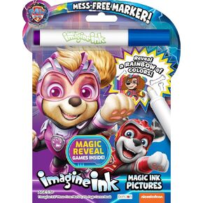 PAW Patrol The Mighty Move 20 Page Imagine Ink Coloring Pad Booklet with Mess Free Marker, Bendon 58597