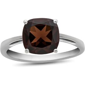 FJC Finejewelers Solid 10k White Gold 7mm Solitaire Cushion-Cut Center Stone Ring