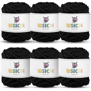 WSICSE Chenille Fluffy Yarn, Thick Chunky Blanket Yarn for Crocheting Plush Soft Yarn for Knitting Blanket DIY Christmas Gifts, 6 Pack 100g Each 3.5 oz 55 Yards(Fresh)