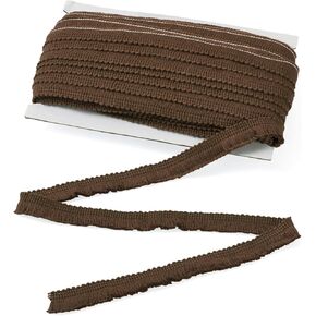 27.34 Yards/25cm Coconut Brown Polyester Fringe Tassel Lace Trim 5/8 Inch Wide Cotton Braided Ribbons with Paper Card Fringe Fibre Trim for Clothes Sewing Furniture DecorDIY Tassel Pendants Making