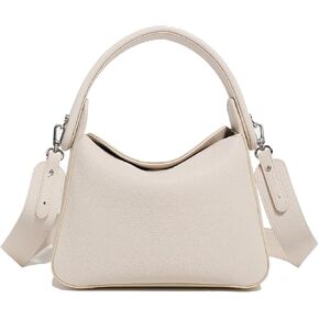 Women Top Handle Handbag Medium Lychee Grain Leather Designer Crossbody Purse With Handle