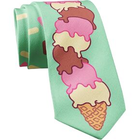 Ice Cream Tie Funny Sweet Treat Graphic Novelty Necktie