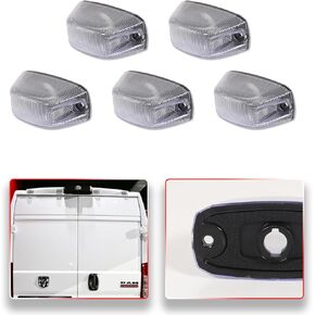 5x Clear Lens(Housing ONLY) Rear Cab Roof Marker Running Light Kit Clearance Marker Light Housing For 14-23 Ram ProMaster 1500 2500 3500