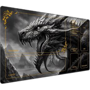 DEGDFSGR for MTG Playmat with Zones 24 x 14 inches for TCG Playmat Non-Slip Rubber Base Commander Playmat for Magic The Gathering Playmat Iorcana Trading Card Game, Fantasy Purple Unicorn Girl