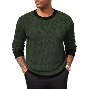 COOFANDY Mens Knitted Dress Sweaters Casual Pullover Sweater Soft Long Sleeve Slim Fit Crewneck Sweater