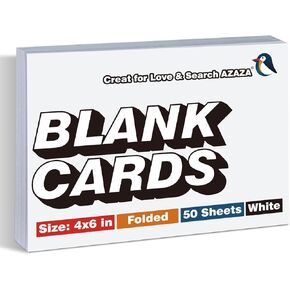 5x7 Cardstock Folded 50 Pack White Cardstock Paper 5x7 Cards fit A7 Envelopes Blank Cards for Mailing,Invitaions,Classrooms, Office,Postcards