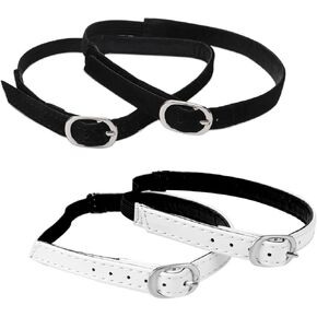 Shoe Straps for Heels, 4 Pieces Shoe Strap Extender for Women Anti Loose Elastic Heel Straps PU Leather Shoelaces Adjustable Shoe Straps Belt Band with Buckle for Women Girls Holding Loose Shoes Heels
