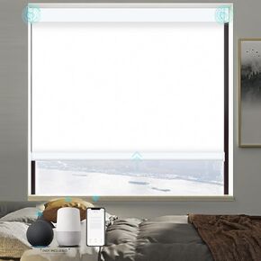 Rechargeable Roller Blinds Motor with 1 Channel Remote Controlle, 1'' Tubular Motor for Roller Shades， Compatible with Alexa Google via HUB (not Included)