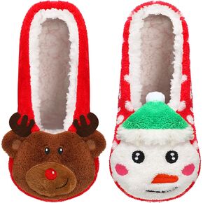 2 أزواج عيد الميلاد المرأة النعال الجوارب الرنة ثلج النعال منخفضة قطع لينة الدافئة الحيوان منزل النعال الجوارب عدم الانزلاق داخلي غرفة نوم النعال in Kuwait