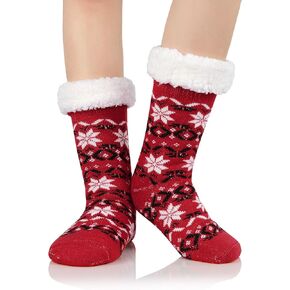 American Trends Christmas Slipper Socks Women Fuzzy Socks Gripper Non Slip Womens Warm Cozy Socks Athletic