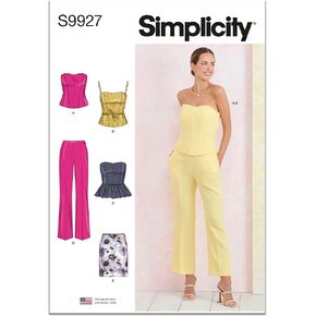 Simplicity Misses' Lined Corsets, Pants and Fitted Skirt Sewing Pattern Packet, Design Code S9927, Sizes 8-10-12-14-16, Multicolor