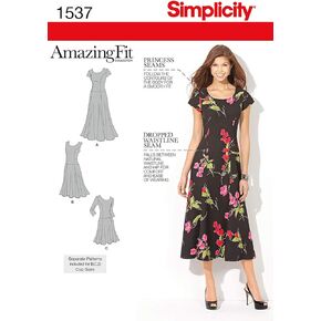 Simplicity 1537 Amazing Fit Women's Dress Sewing Pattern, Sizes 10-18