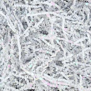 0.5LB Dazzling White Crinkle Cut Paper Shred Filler, Box Filler Shredded Paper for Baskets Stuffing for Mother's Day Graduation Birthday Halloween