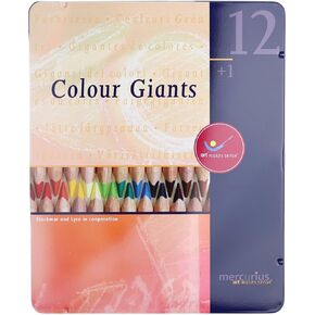 Mercurius AMS Color Giant Pencils, Set of 12 in Tin Case