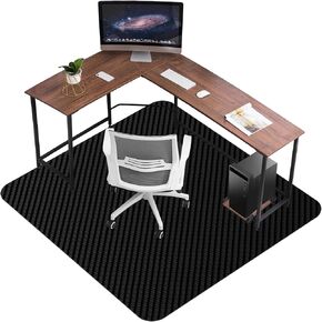 Office Chair Mat for Hardwood Floor: 63 x 51 inches Black Computer Chair Mat Easy Glide Easy Clean Anti-Slip No Curling - Desk Chair Mat Hard Floors for Home/Office