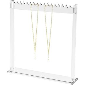 Coward Acrylic Necklace Holder Stand, Tabletop Neckalce Jewelry Easel Display, Necklace Jewelry Holder Organizer for Home Use or Store Selling Show (Clear color)