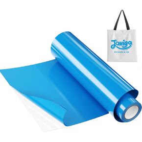 Blue HTV, 12" x 25ft Blue Iron on Vinyl Roll Compatible with Cricut All Cutting Machine and Heat Press, Light Blue Iron on Vinyl for Shirts