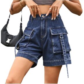 بوهادون شورتات جينز للنساء 2024 العصرية Y2k Jorts عالية الخصر فائدة البضائع الدنيم السراويل الصيف السراويل مع جيوب in Kuwait