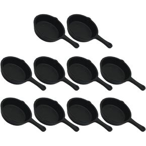 SEWACC 10pcs Miniatures Frying Pans Plastic Miniature Skillet Simulation Cooking Pan Models Mini Dollhouse Kitchen Cookware Dollhouse Accessories