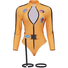 Saniplaycos Kill Bill Costume Beatrix Kiddo The Bride Cosplay Costume Outfits Sexy Bodysuit Jumpsuit for Adult Women