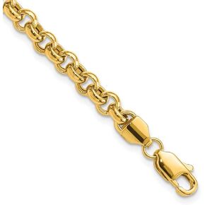 IceCarats 10K Solid Yellow Gold 5mm Cable Link Chain Bracelet