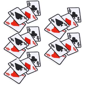 Iron On Patch, Clothing Accessories Playing Card Patch, DIY T-shirt Fabric Sticker 5Pcs Poker Ace Pattern for Bed Sheet Tablecloth Hat Shoe Scarf Bag Curtain