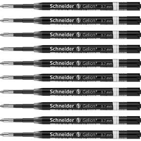 Schneider Gelion+ Gel Ink Cartridges, 0.7 mm, ISO Format G2, Black Ink, Box of 10 Refills (103901)