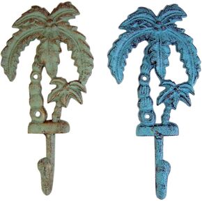 Musculo Palm Tree Cast Iron Wall Hooks 8 Inch (Set of 2)