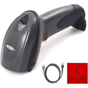 DS6707 Zebra Symbol Barcode Scanner Bundle - Omnidirectional, 1D/2D, Corded, Handheld, Standard Range - 1 Year Warranty - with New USB Cable & Microfiber Cleaning Cloth (Renewed)