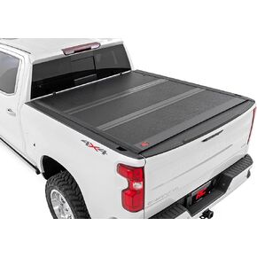 Rough Country Hard Low Profile Tri-Fold Truck Bed Tonneau Cover for Ram 1500, Classic (2009-2018) - Fits 6'4" (76.3") Bed