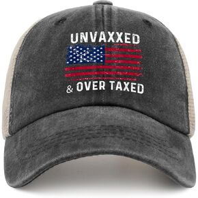 قبعة Unvaxxxed وفوق طاقتها للرجال قبعة التنس خمر للنساء قبعات الكرة AllBlack عادي للسائقين
