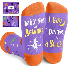 HAPPYPOP Halloween Gifts for Kids Boys Girls - Halloween Socks for Teens Adults, Witch Socks Kids