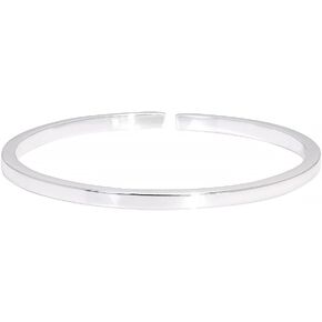 999 Sterling Silver Smooth Simple Cuff Bracelet for Women and Men Shining Craft High Polished Couple Bangle Jewelry Gift 3mm 5mm