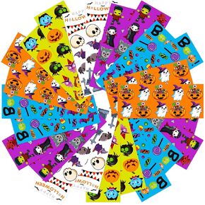 Irichna 50-Sheets Halloween Stickers for Kids Over 660pcs, Vinyl Waterproof Halloween Spider Bats Pumpkin Stickers for Halloween School Stickers and Gifts and Halloween Party Goodies