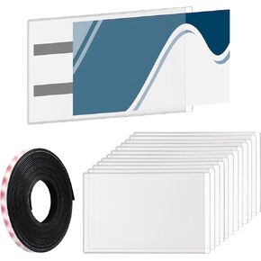 XUWAIDSGN 25 Pieces 3x5 inch Magnetic Label Holders Pallet Rack Sign holder with Magnet Strip Magnetic Vinyl Label Pockets Envelopes for Metal Shelves, Filing Cabinet, Toolbox