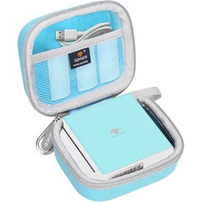 Aproca Blue Hard Travel Storage Protective Case, for Phomemo M02 Label Maker Pocket Printer Mini Sticker Printer and Roll Papers