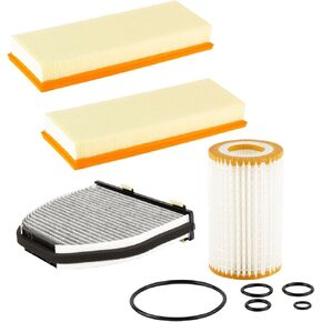 CUK29005 C3698/3-2（2pcs） HU718/5X Engine Air Filter Fits for Mercedes-Benz C240 E320 C230 C300 C320 C350 E350 E500 Gl450 Sl500 Cabin Air Filter Oil Filter Engine Air Filter