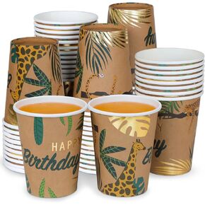 DYLIVeS 50 Count Birthday Cups, 9 OZ Hats Off Birthday Party Supplies Colorful Paper Cups Disposable Drinking Cups Birthday Party Decorations Favors Cups