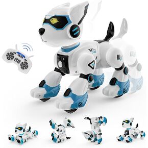 Robot Dog Toys for Kids Remote Control Interactive Robotic Pet Smart Programmable Puppy Electric Intelligent Robo Perro with Voice Control RC Stunt Music Imitation Animals Toy Girls Boys Gift