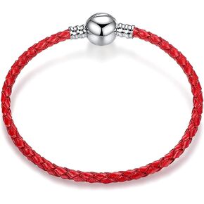 لحظات 3 مللي متر سوار جلد مضفر أحمر سوار دائري المشبك سلسلة سحر لباندورا الأوروبي خرزة ساحرة لتقوم بها بنفسك BR_Lea_Round_R_16 0 in Kuwait