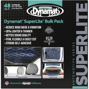 Dynamat 10648 18" x 32" Self-Adhesive Sound Deadener with SuperLite Bulk Pack, (Set of 12)